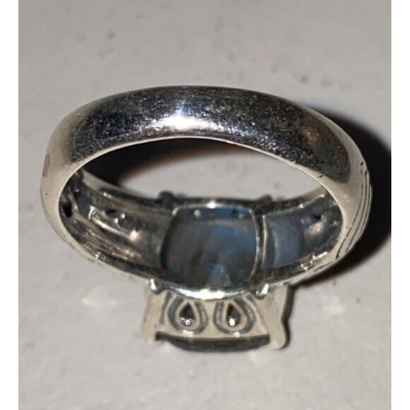Laboradorite Ring Size 6 Sterling Silver Tested 10mm x 10mm Stone - Picture 6 of 10